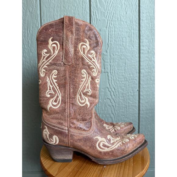 Womens Corral R1974 Cortez Cleff Embroidery Leather Western Boots Size 6.5 - Picture 1 of 7